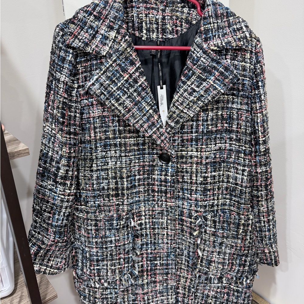 Coco + Carmen Black and White Tweed Jacket